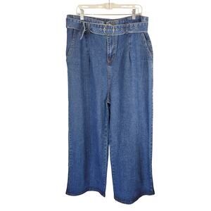 Fashion Nova High Waisted PaperBag Wide Leg Denim Jeans Women's 11